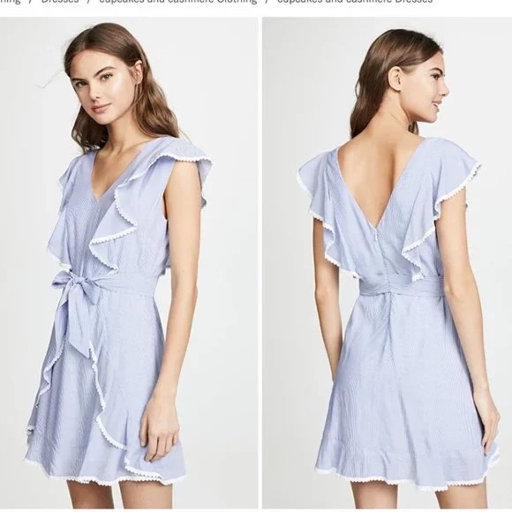 Cupcakes & Cashmere Mitzi Striped Ruffle Dress NWT